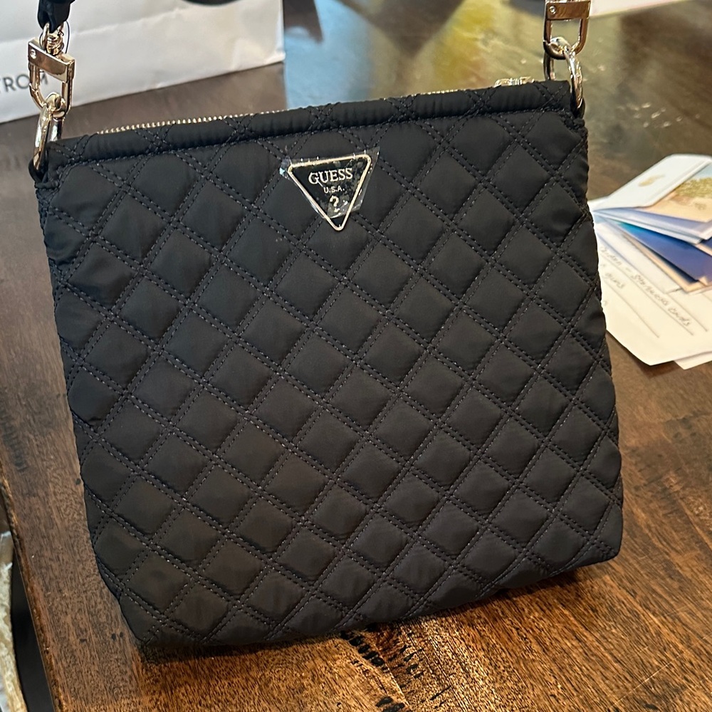 NEW & UNUSED Guess Quilted Black Shoulder Bag